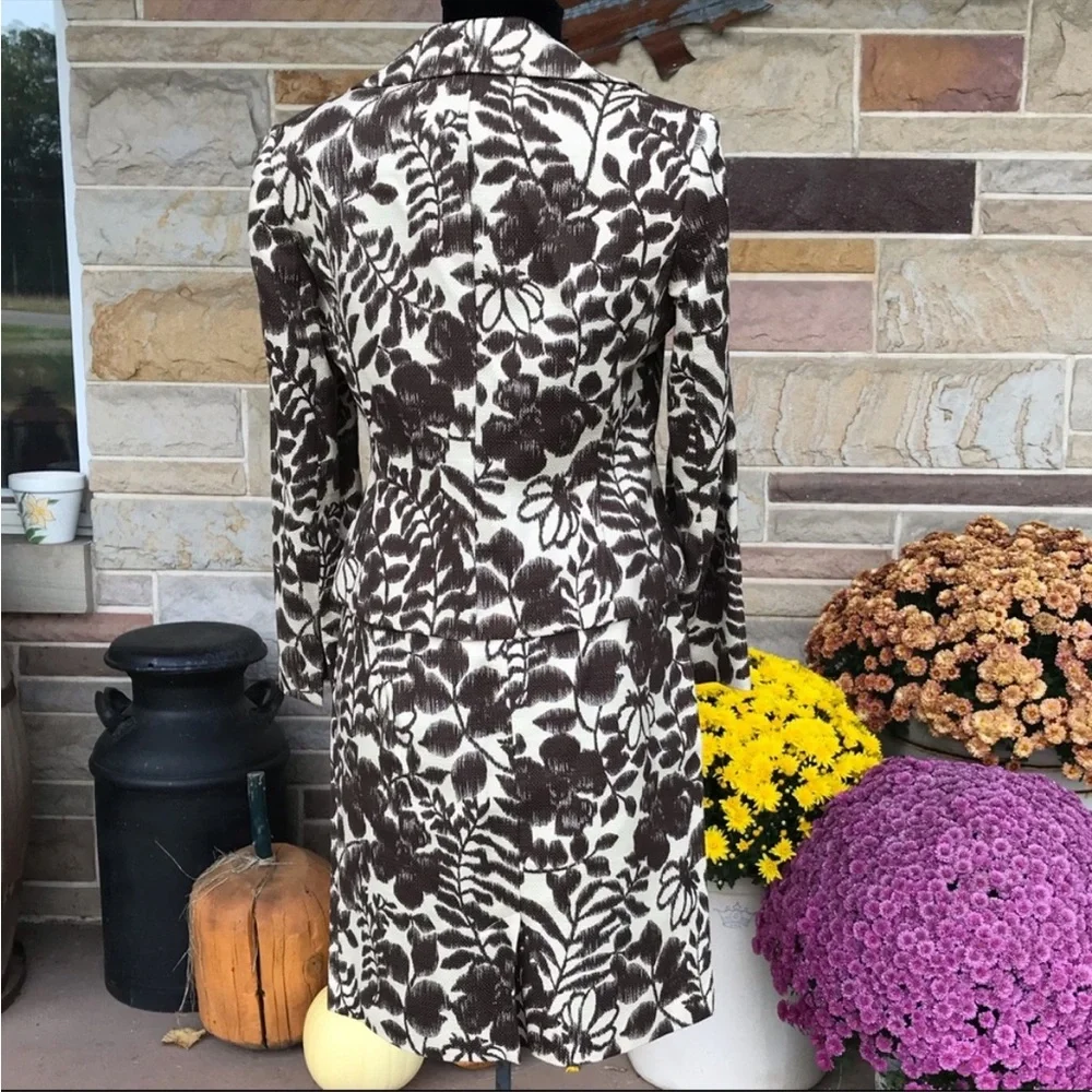 Jones Wear Leaf‎ Print Cotton Skirt Suit